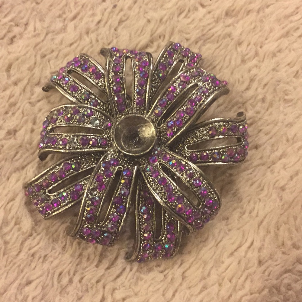Purple and silver pin